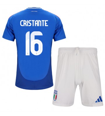 Italien Bryan Cristante #16 Hemmaställ Barn EM 2024 Kortärmad (+ Korta byxor)